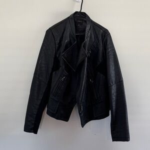 🖤 Lane Bryant Black Faux Leather Moto Jacket – Size 18/20 🖤